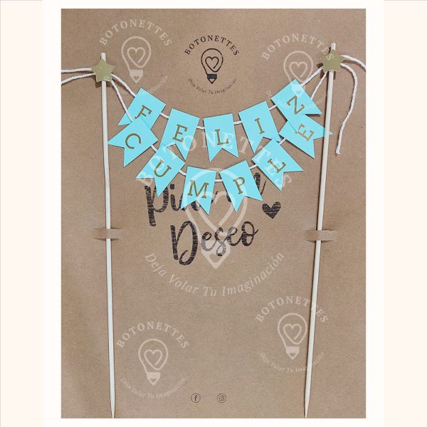 Topper Banderin Feliz Cumple - Image 3